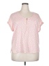Bold Elements 100% Polyester Polka Dots Pink Short Sleeve Blouse Size XXL - photo 1