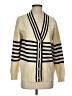 Evereve Stripes Ivory Cardigan Size S - photo 1