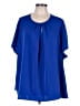 Lands' End 100% Polyester Blue Short Sleeve Blouse Size 4X - photo 1