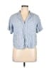 Universal Thread Stripes Blue Short Sleeve Blouse Size XXL - photo 1