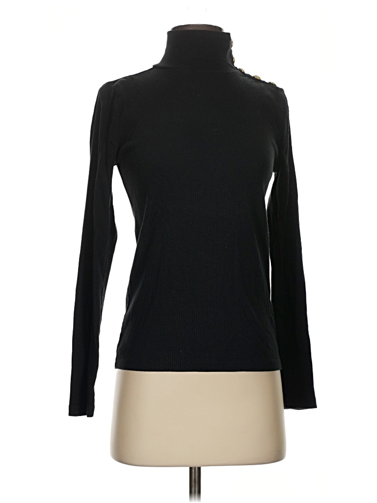 Pre-owned Jcrew Long Sleeve Top Black Turtleneck Tops