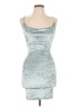 Unbranded 100% Polyester Metallic Silver Cocktail Dress Size L - photo 1