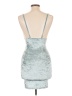 Unbranded 100% Polyester Metallic Silver Cocktail Dress Size L - photo 2