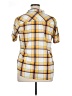 New York Laundry 100% Polyester Plaid Yellow Short Sleeve Blouse Size XL - photo 2