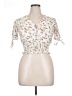 J for Justify 100% Rayon Ivory Short Sleeve Blouse Size XL - photo 1