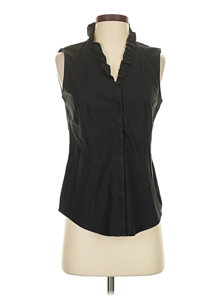 Pre-owned Brooks Brothers Sleeveless Button Down Shirt In Black