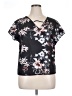 Unbranded 100% Polyester Black Short Sleeve Blouse Size XL - photo 1
