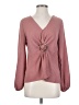 Everly 100% Polyester Pink Long Sleeve Blouse Size S - photo 1