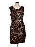 Assorted Brands Animal Print Brown Cocktail Dress Size L (estimated) - photo 1