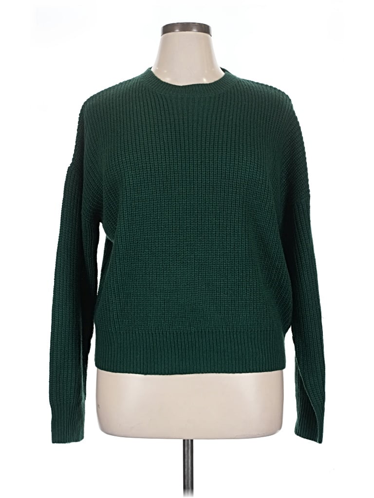Pre-owned Ardene Long Sleeve Top Green Crew Neck Tops