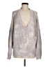 Main Strip 100% Acrylic Metallic Silver Pullover Sweater Size M - photo 1