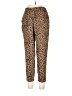 J.Crew Factory Store 100% Polyester Animal Print Brown Casual Pants Size 10 - photo 1