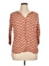 Stylus 100% Rayon Orange 3/4 Sleeve Blouse Size XL - photo 1