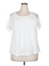 Solitaire 100% Polyester White Short Sleeve Top Size 2X - photo 1