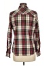 North Crest Plaid Burgundy Long Sleeve Button-Down Shirt Size M - photo 2