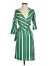 Lesley Evers Stripes Green Casual Dress Size XS - photo 1