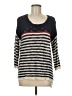 Pink Rose Stripes Ivory Pullover Sweater Size M - photo 1