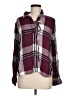 Blue Rain Plaid Burgundy Long Sleeve Blouse Size M - photo 1
