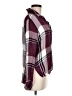 Blue Rain Plaid Burgundy Long Sleeve Blouse Size M - photo 4
