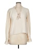 Rebecca Minkoff Solid Ivory Long Sleeve Blouse Size M - photo 1