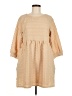 Entro 100% Polyester Solid Tan Casual Dress Size M - photo 1