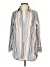 Subtle Luxury 100% Cotton Stripes Gray 3/4 Sleeve Blouse Size XS - photo 1