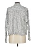 Ann Taylor LOFT 100% Rayon Checkered-gingham Silver Long Sleeve Blouse Size L - photo 2