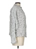 Ann Taylor LOFT 100% Rayon Checkered-gingham Silver Long Sleeve Blouse Size L - photo 4