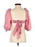 Zimmermann 100% Linen Pink 3/4 Sleeve Blouse Size 4 Petite (0) - photo 2