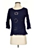 Solitaire 100% Rayon Blue 3/4 Sleeve Top Size S - photo 1