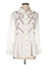 V Cristina 100% Polyester Hearts Ivory Long Sleeve Blouse Size M - photo 1