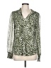 Beacon Animal Print Green Long Sleeve Blouse Size L - photo 1