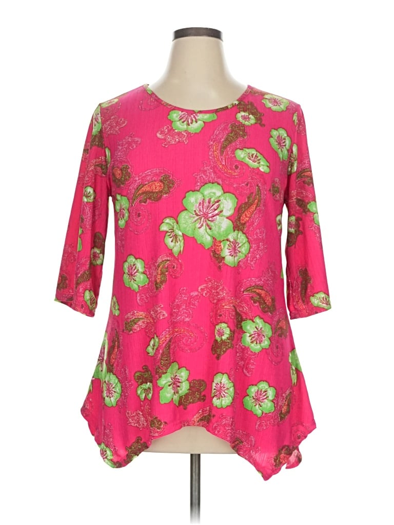 Pre-owned Seven Island 3/4 Sleeve T-shirt In Pink