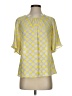 Zara 100% Polyester Yellow Short Sleeve Blouse Size XS - photo 1