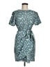 Shein 100% Polyester Print Teal Casual Dress Size 6 - photo 1