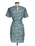 Shein 100% Polyester Print Teal Casual Dress Size 6 - photo 2