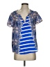 Maeve 100% Silk Blue Short Sleeve Silk Top Size XS - photo 1