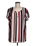 Assorted Brands Stripes Ivory Short Sleeve Blouse Size M (estimated) - photo 1