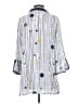 Assorted Brands 100% Polyester Blue White 3/4 Sleeve Blouse Size S - photo 2