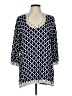 Escapada 100% Rayon Blue 3/4 Sleeve Blouse Size L (estimated) - photo 1