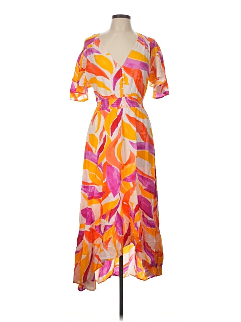 Pre-owned Abel The Label Casual Dress In Orange