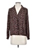 Aqua 100% Polyester Floral Black Long Sleeve Blouse Size S - photo 1