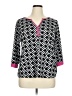 Notations Chevron-herringbone Black 3/4 Sleeve Blouse Size 1X - photo 1