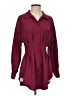 Shein 100% Polyester Burgundy Long Sleeve Blouse Size 4 - photo 1