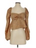 Mi ami 100% Polyester Brown 3/4 Sleeve Blouse Size S - photo 1