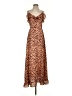 Forever 21 100% Polyester Animal Print Brown Orange Casual Dress Size S - photo 1