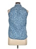 confess 100% Cotton Stars Blue Sleeveless Button-Down Shirt Size XL - photo 2