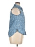 confess 100% Cotton Stars Blue Sleeveless Button-Down Shirt Size XL - photo 4
