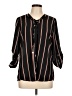 rue21 100% Polyester Stripes Black 3/4 Sleeve Blouse Size L - photo 1