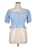 Louna 100% Cotton Blue Short Sleeve Blouse Size XL - photo 1
